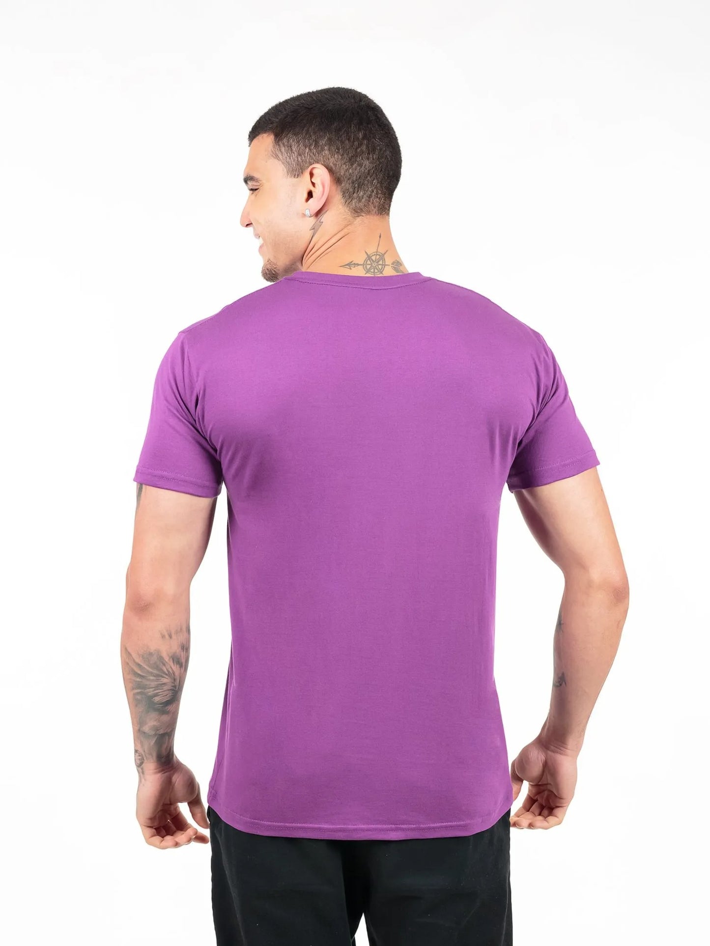 Camiseta 100% Algodão Penteado Roxa