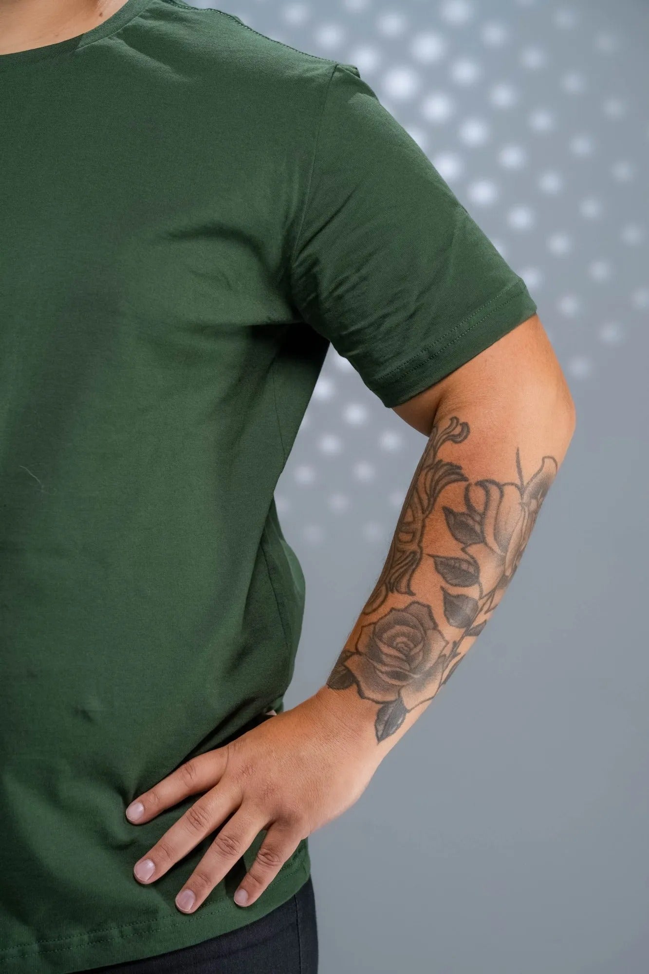 Camiseta 100% Algodão Penteado Plus Size Verde Musgo