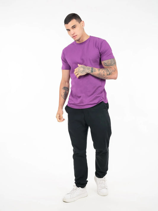 Camiseta 100% Algodão Penteado Roxa
