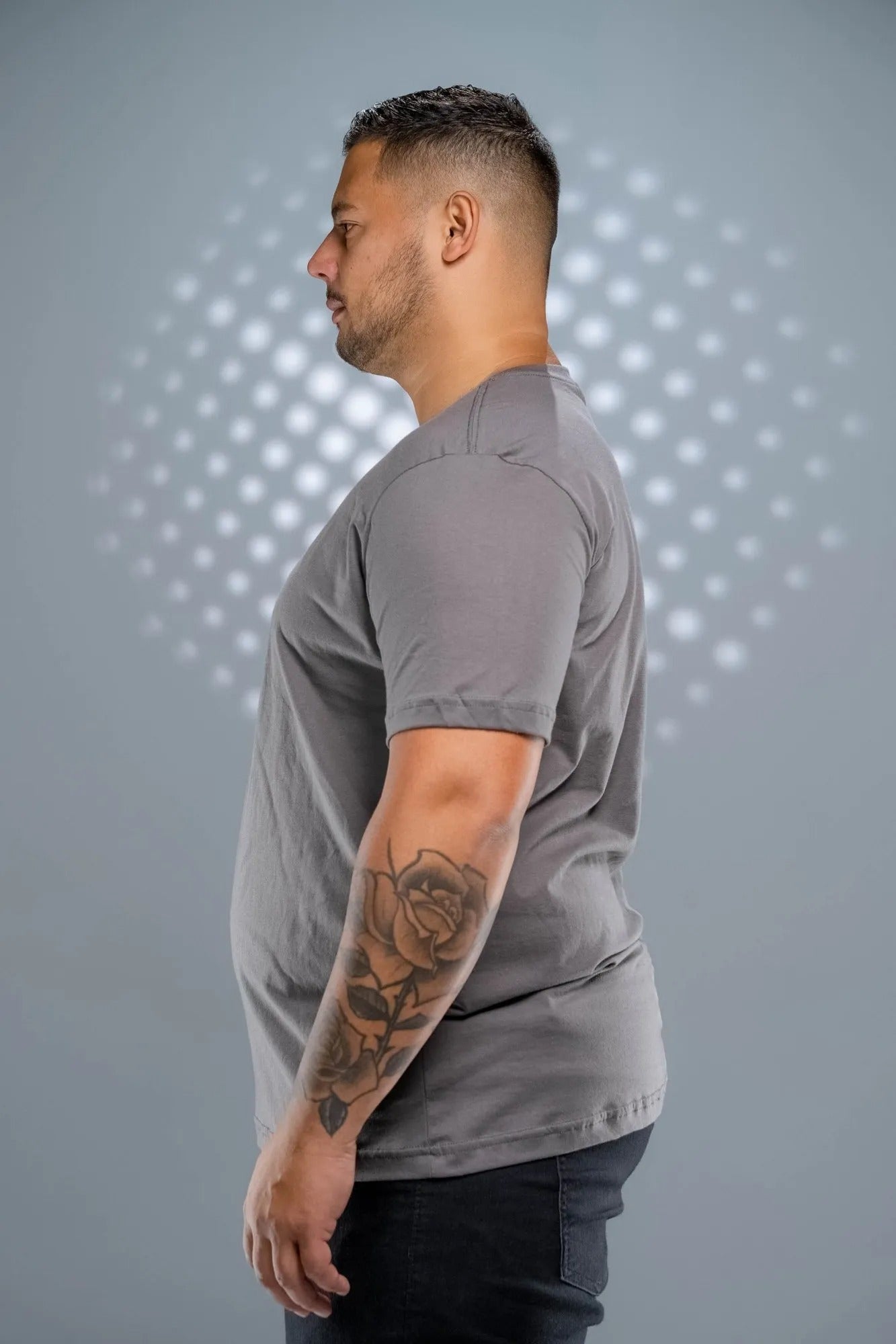 Camiseta 100% Algodão Penteado Plus Size Cinza Chumbo