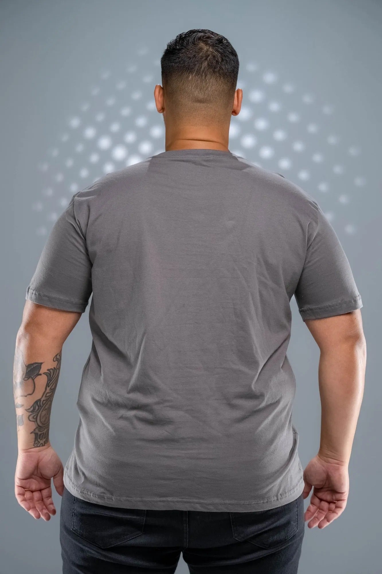 Camiseta 100% Algodão Penteado Plus Size Cinza Chumbo