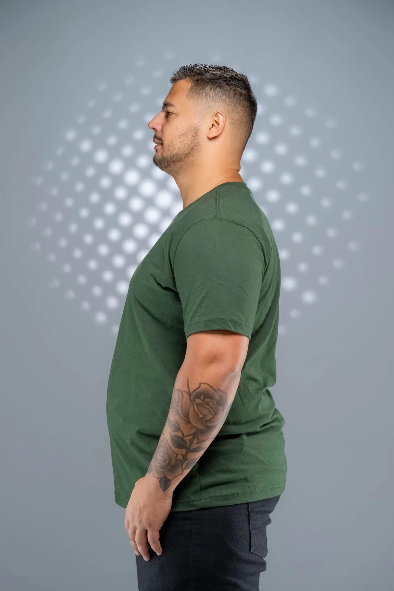 Camiseta 100% Algodão Penteado Plus Size Verde Musgo
