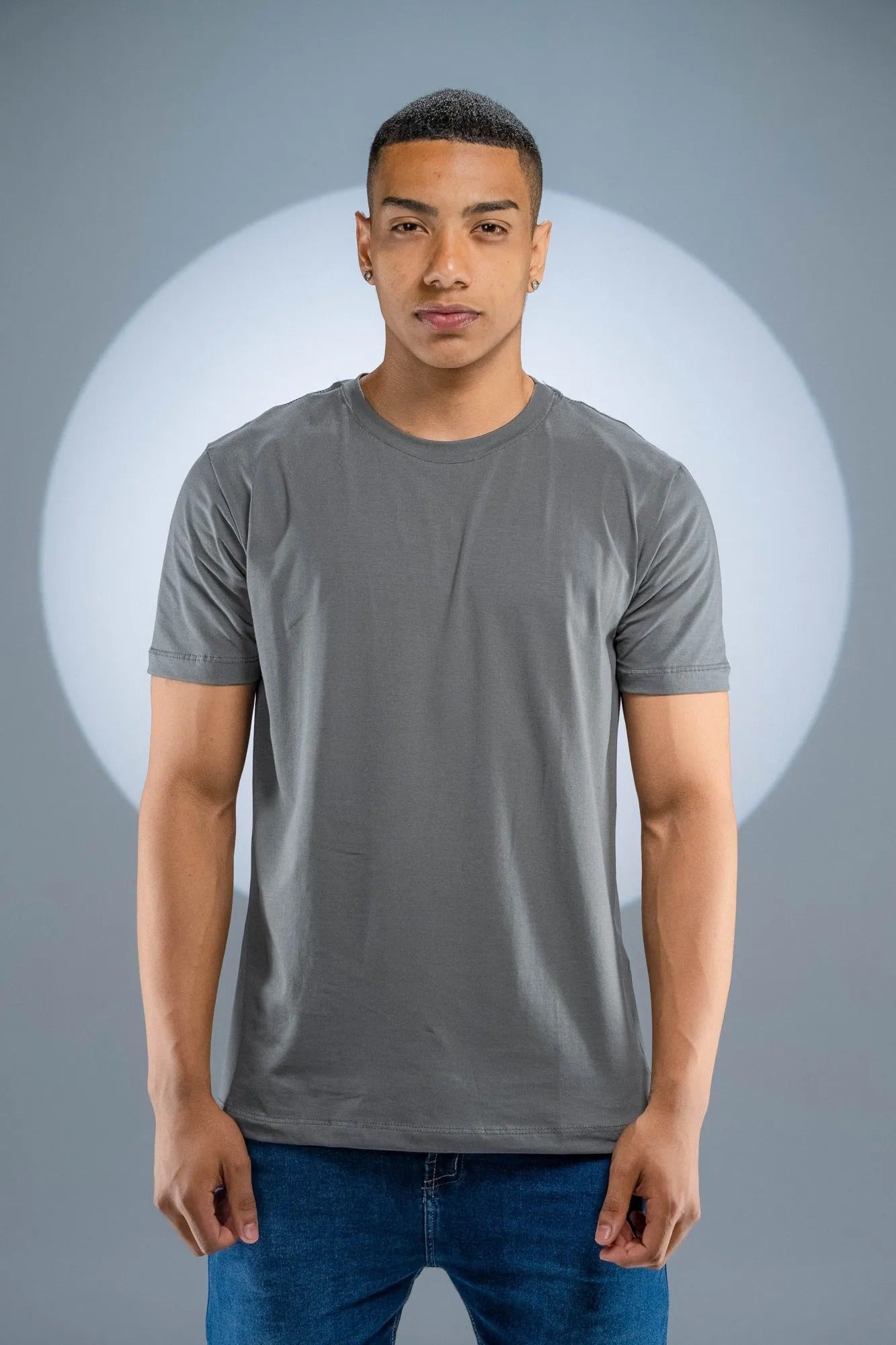 Camiseta Algodão Egípcio Cinza Chumbo