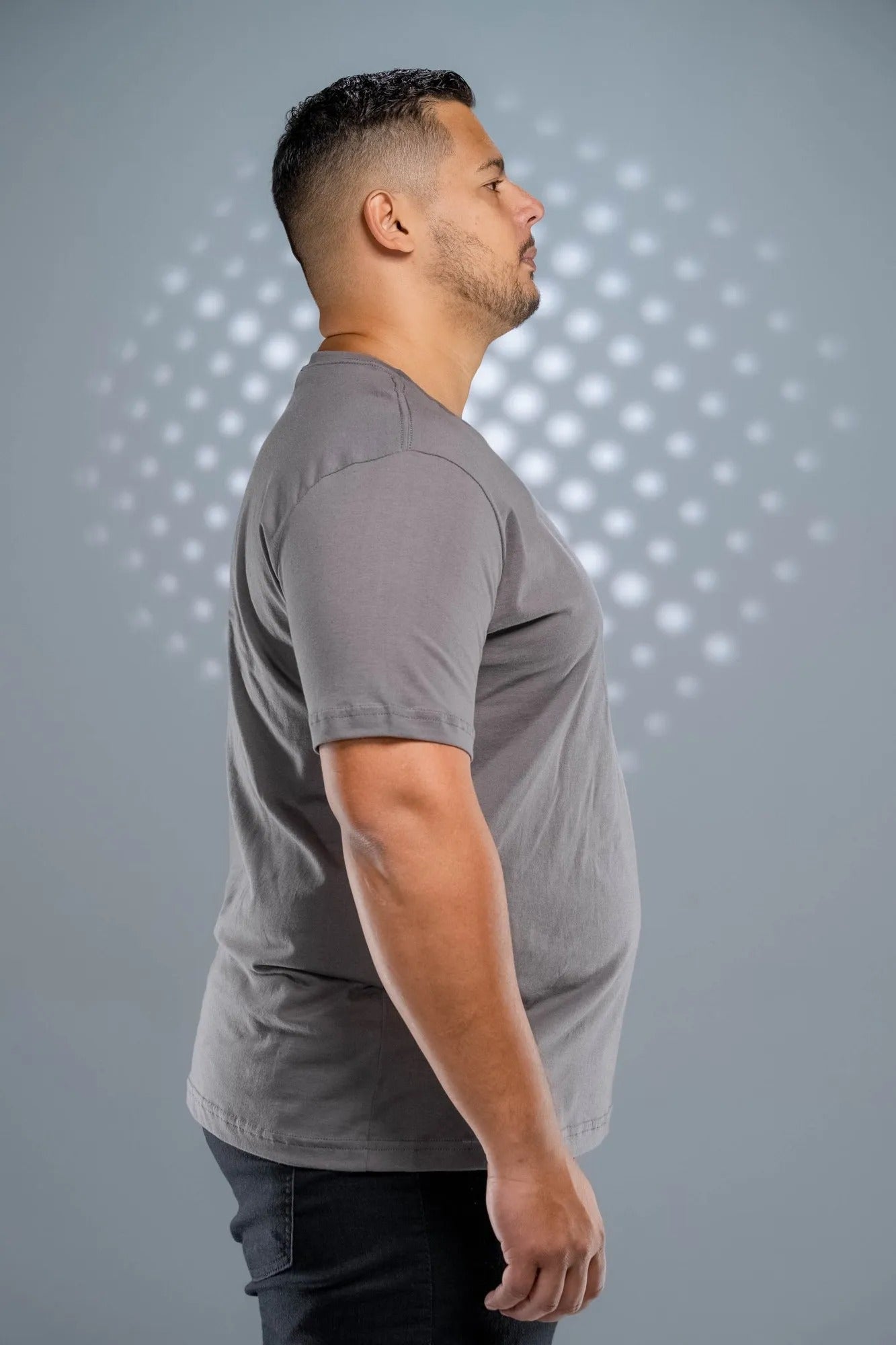 Camiseta 100% Algodão Penteado Plus Size Cinza Chumbo