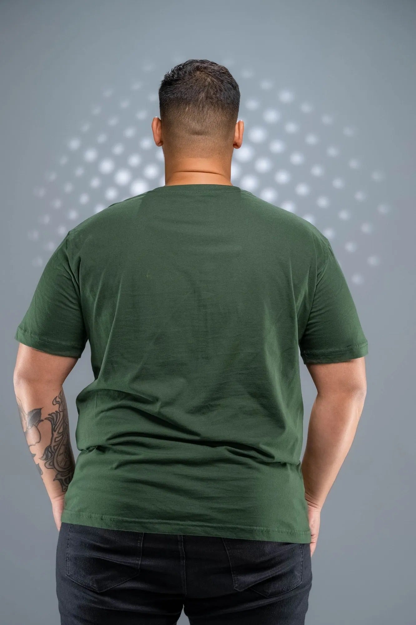 Camiseta 100% Algodão Penteado Plus Size Verde Musgo