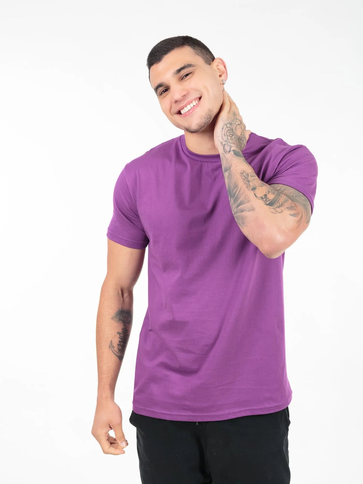 Camiseta 100% Algodão Penteado Roxa