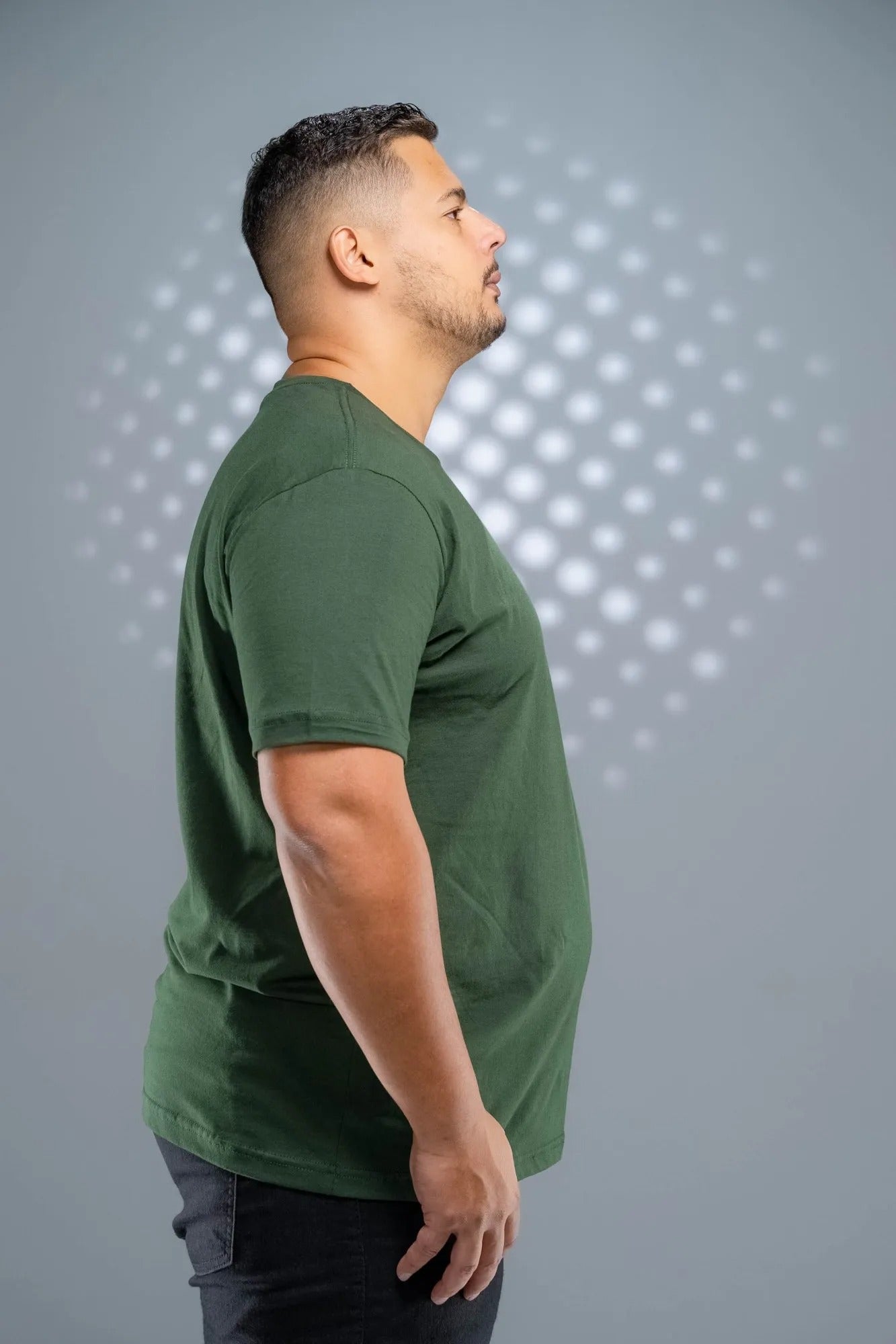 Camiseta 100% Algodão Penteado Plus Size Verde Musgo