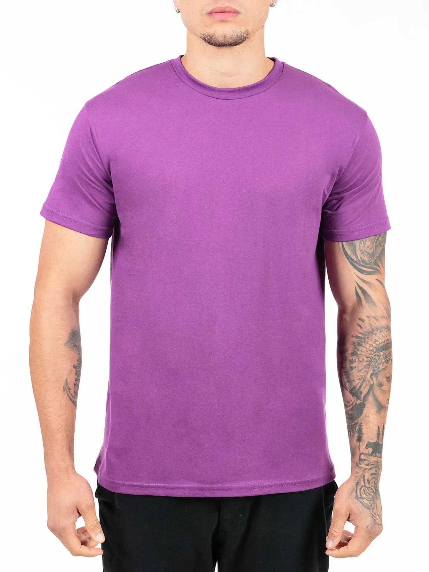 Camiseta 100% Algodão Penteado Roxa